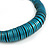 Chunky Glitter Teal Wood Button Bead Necklace - 57cm Long - view 6