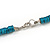 Chunky Glitter Teal Wood Button Bead Necklace - 57cm Long - view 5
