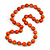 Long Chunky Orange Wood Bead Necklace - 82cm L - view 3