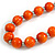 Long Chunky Orange Wood Bead Necklace - 82cm L - view 4