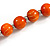Long Chunky Orange Wood Bead Necklace - 82cm L - view 5