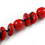 Red Round and Button Wood Bead Long Necklace - 80cm L - view 5
