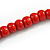 Red Round and Button Wood Bead Long Necklace - 80cm L - view 6