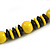 Chunky Yellow/ Black Round and Button Wood Bead Cotton Cord Necklace - 66cm Long - view 5