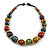 Chunky Colour Fusion Wood Bead Necklace (Multicoloured) - 48cm L - view 2