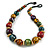 Chunky Colour Fusion Wood Bead Necklace (Multicoloured) - 48cm L - view 1