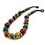 Chunky Colour Fusion Wood Bead Necklace (Multicoloured) - 48cm L - view 5