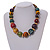 Chunky Colour Fusion Wood Bead Necklace (Multicoloured) - 48cm L - view 3