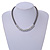 Mouse Grey Leather with Polished Silver Tone Metal Rings Magnetic Necklace - 43cm L - view 3