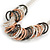 Rose/ Black/ Silver Tone Mesh Double Strand Bead and Ring Magnetic Necklace - 46cm Long - view 10