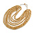 Multistrand Layered Bib Style Wood Bead Necklace In Natural - 40cm Shortest/ 70cm Longest Strand - view 7