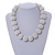 Chunky Snow White Glass Bead Ball Necklace - 54cm Long - view 2