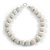 Chunky Snow White Glass Bead Ball Necklace - 54cm Long