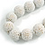 Chunky Snow White Glass Bead Ball Necklace - 54cm Long - view 4