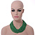 Statement Multistrand Apple Green Glass Bead Necklace with Wood Closure - 60cm Long - view 3