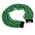 Statement Multistrand Apple Green Glass Bead Necklace with Wood Closure - 60cm Long - view 6
