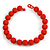 Chunky Carrot Red Glass Bead Ball Necklace - 54cm Long - view 5