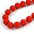 Chunky Carrot Red Glass Bead Ball Necklace - 54cm Long - view 6
