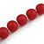 Long Graduated Cherry Red/ White Resin Bead Necklace - 78cm L - view 6