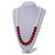 Long Graduated Cherry Red/ White Resin Bead Necklace - 78cm L - view 2
