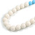 Long Graduated Light Blue/ White Resin Bead Necklace - 78cm L - view 3