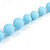 Long Graduated Light Blue/ White Resin Bead Necklace - 78cm L - view 5