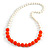 Long Graduated Pastel Orange/ White Resin Bead Necklace - 78cm L - view 3