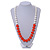 Long Graduated Pastel Orange/ White Resin Bead Necklace - 78cm L - view 2