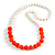 Long Graduated Pastel Orange/ White Resin Bead Necklace - 78cm L - view 4