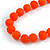 Long Graduated Pastel Orange/ White Resin Bead Necklace - 78cm L - view 5