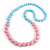 Long Graduated Pastel Pink/ Blue Resin Bead Necklace - 78cm L - view 3