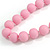 Long Graduated Pastel Pink/ Blue Resin Bead Necklace - 78cm L - view 5