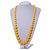 Long Graduated Yellow Resin Bead Necklace - 78cm L - view 2