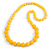 Long Graduated Yellow Resin Bead Necklace - 78cm L - view 3