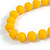 Long Graduated Yellow Resin Bead Necklace - 78cm L - view 4