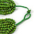 Multistrand Layered Bib Style Wood Bead Necklace In Lime Green - 40cm Shortest/ 70cm Longest Strand - view 5