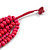 Multistrand Layered Bib Style Wood Bead Necklace In Deep Pink - 40cm Shortest/ 70cm Longest Strand - view 5