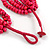 Multistrand Layered Bib Style Wood Bead Necklace In Deep Pink - 40cm Shortest/ 70cm Longest Strand - view 7