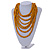Multistrand Layered Bib Style Wood Bead Necklace In Yellow - 40cm Shortest/ 70cm Longest Strand - view 2