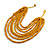 Multistrand Layered Bib Style Wood Bead Necklace In Yellow - 40cm Shortest/ 70cm Longest Strand - view 4