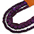 Handmade Multistrand Wood Bead and Leather Bib Style Necklace in Deep Purple - 64cm Long - view 4