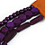 Handmade Multistrand Wood Bead and Leather Bib Style Necklace in Deep Purple - 64cm Long - view 5
