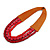 Handmade Multistrand Wood Bead and Leather Bib Style Necklace in Red - 64cm Long - view 7