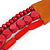 Handmade Multistrand Wood Bead and Leather Bib Style Necklace in Red - 64cm Long - view 8