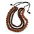 Chunky 3 Strand Layered Resin Bead Cord Necklace In Brown/ Taupe - 60cm up to 70cm Adjustable - view 3