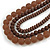 Chunky 3 Strand Layered Resin Bead Cord Necklace In Brown/ Taupe - 60cm up to 70cm Adjustable - view 4