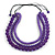 Chunky 3 Strand Layered Resin Bead Cord Necklace In Purple - 60cm up to 70cm Adjustable - view 3