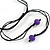 Chunky 3 Strand Layered Resin Bead Cord Necklace In Purple - 60cm up to 70cm Adjustable - view 7