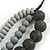 Chunky 3 Strand Layered Resin Bead Cord Necklace In Black/ Grey - 60cm up to 70cm Adjustable - view 6