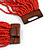 Statement Multistrand Brick Red Glass Bead Necklace with Wood Closure - 60cm Long - view 6
